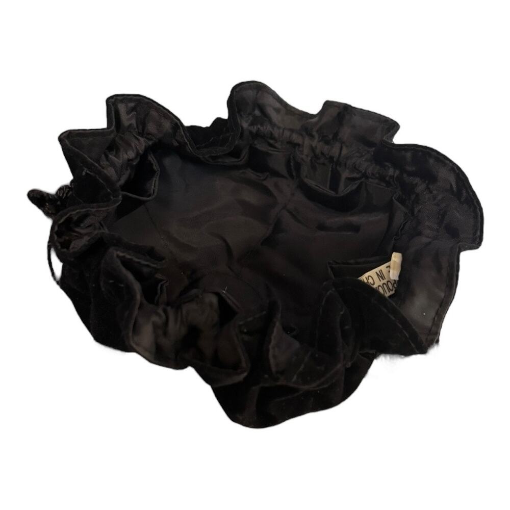 Round Velvet Jewelry Bag Pouch with Pockets